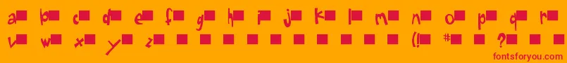 Sugar1-Schriftart – Rote Schriften auf orangefarbenem Hintergrund