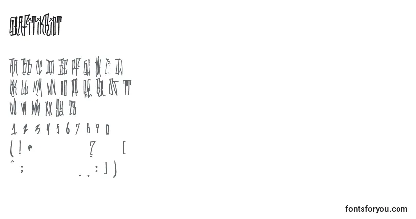 Шрифт GrafitikRiot (75504) – алфавит, цифры, специальные символы