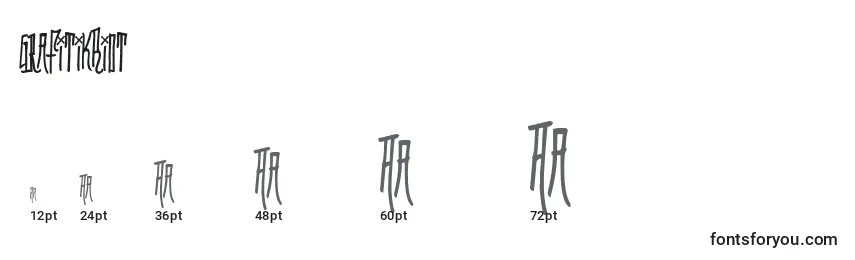 Größen der Schriftart GrafitikRiot (75504)