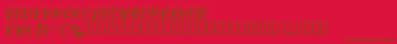 Dancing Font – Brown Fonts on Red Background