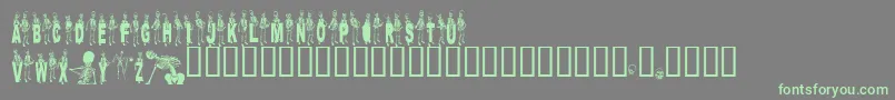 Czcionka Dancing – zielone czcionki na szarym tle