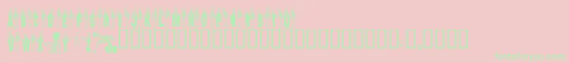 Dancing Font – Green Fonts on Pink Background
