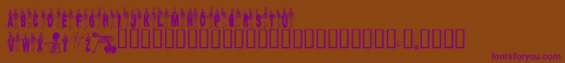 Dancing-fontti – violetit fontit ruskealla taustalla