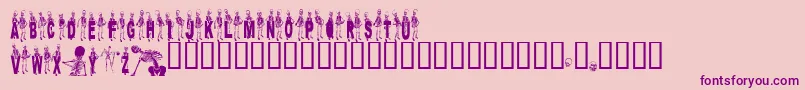 Dancing-fontti – violetit fontit vaaleanpunaisella taustalla