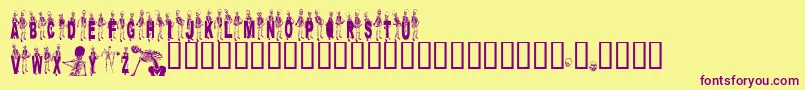 Dancing Font – Purple Fonts on Yellow Background