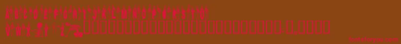 Dancing Font – Red Fonts on Brown Background