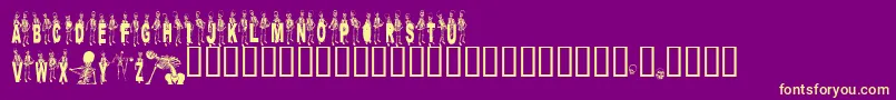 Czcionka Dancing – żółte czcionki na fioletowym tle