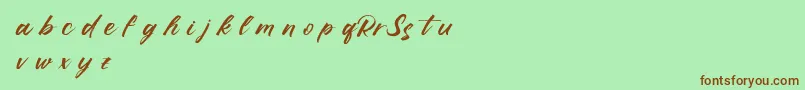 RufflescriptDemo Font – Brown Fonts on Green Background