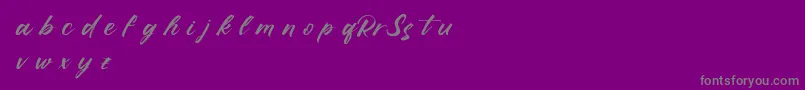 RufflescriptDemo-Schriftart – Graue Schriften auf violettem Hintergrund