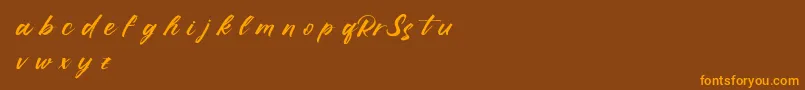 RufflescriptDemo Font – Orange Fonts on Brown Background