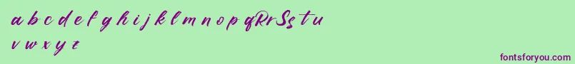 RufflescriptDemo Font – Purple Fonts on Green Background