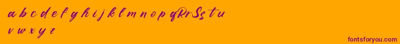 RufflescriptDemo Font – Purple Fonts on Orange Background