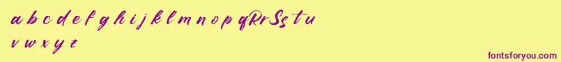 RufflescriptDemo Font – Purple Fonts on Yellow Background