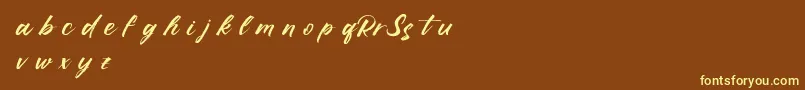 Шрифт RufflescriptDemo – жёлтые шрифты на коричневом фоне