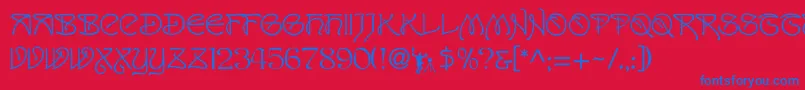 Sanremo Font – Blue Fonts on Red Background