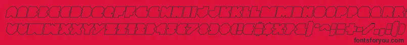 Vxrocketoutital Font – Black Fonts on Red Background