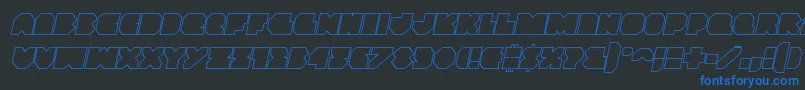 Vxrocketoutital Font – Blue Fonts on Black Background