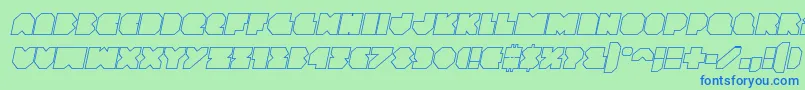 Vxrocketoutital Font – Blue Fonts on Green Background