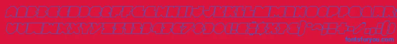 Vxrocketoutital Font – Blue Fonts on Red Background
