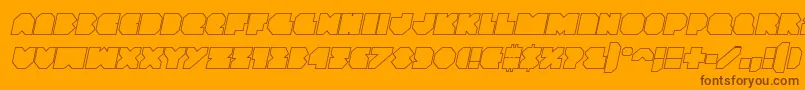 Vxrocketoutital Font – Brown Fonts on Orange Background