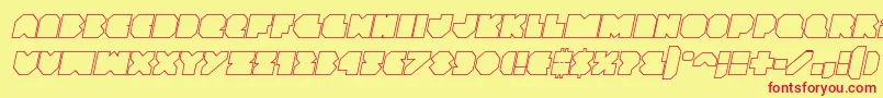 Vxrocketoutital Font – Red Fonts on Yellow Background