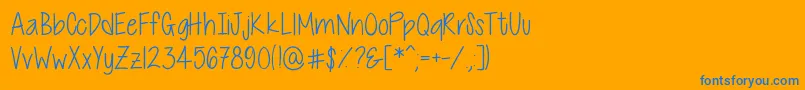 CutiePatootieSkinny Font – Blue Fonts on Orange Background