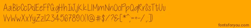 CutiePatootieSkinny-Schriftart – Braune Schriften auf orangefarbenem Hintergrund