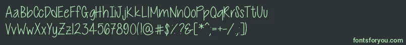 CutiePatootieSkinny Font – Green Fonts on Black Background