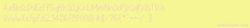 フォントCutiePatootieSkinny – ピンクのフォント、黄色の背景