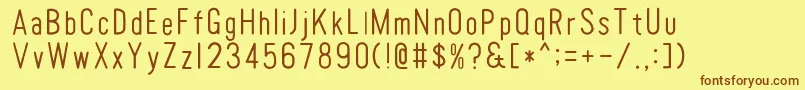 TomatoroundcondensedThin Font – Brown Fonts on Yellow Background