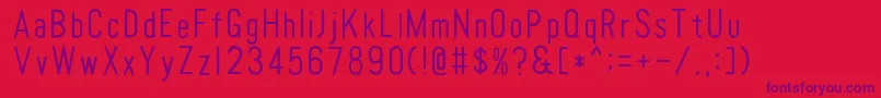 TomatoroundcondensedThin-Schriftart – Violette Schriften auf rotem Hintergrund