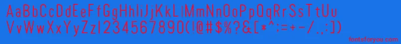 TomatoroundcondensedThin Font – Red Fonts on Blue Background