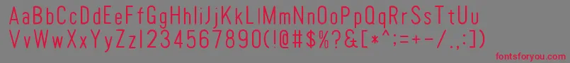 TomatoroundcondensedThin Font – Red Fonts on Gray Background