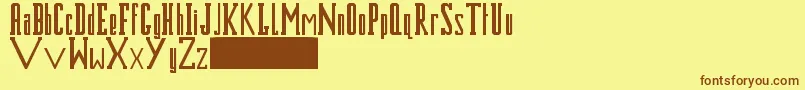 フォントBluesmk2 – 茶色の文字が黄色の背景にあります。