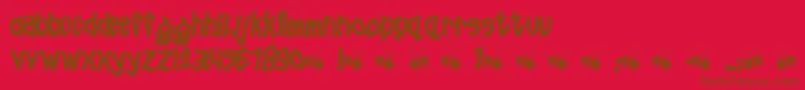 Pornhut Font – Brown Fonts on Red Background