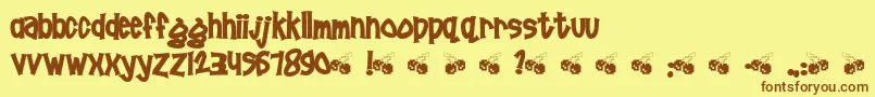 Pornhut Font – Brown Fonts on Yellow Background