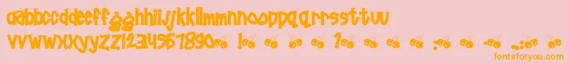 Pornhut Font – Orange Fonts on Pink Background