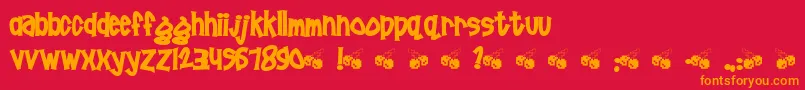 Pornhut Font – Orange Fonts on Red Background