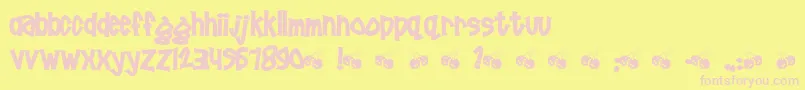Pornhut-fontti – vaaleanpunaiset fontit keltaisella taustalla