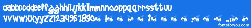 Pornhut Font – White Fonts on Blue Background