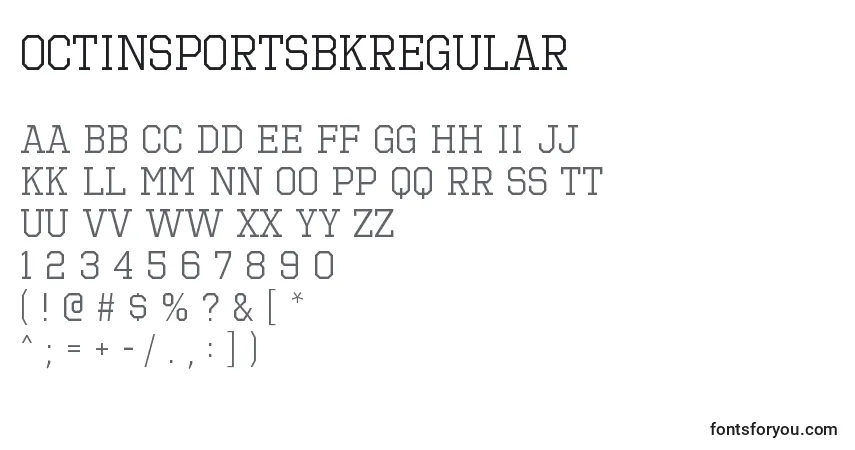 Шрифт OctinsportsbkRegular – алфавит, цифры, специальные символы