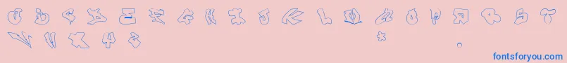 LondongraffitialphabetV1-Schriftart – Blaue Schriften auf rosa Hintergrund