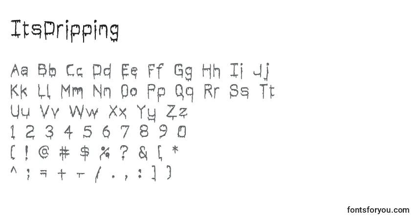 Шрифт ItsDripping – алфавит, цифры, специальные символы