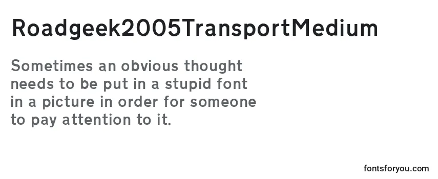 Review of the Roadgeek2005TransportMedium Font