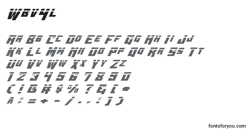 A fonte Wbv4l – alfabeto, números, caracteres especiais
