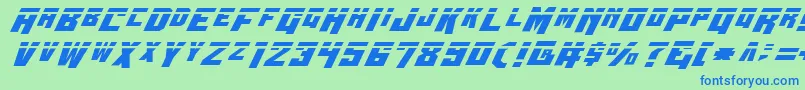 フォントWbv4l – 青い文字は緑の背景です。