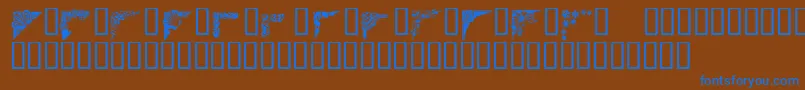 Corners1 Font – Blue Fonts on Brown Background