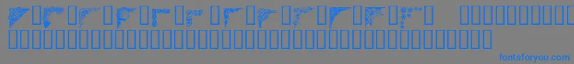 フォントCorners1 – 灰色の背景に青い文字