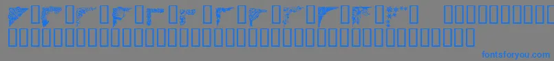 Corners1-Schriftart – Blaue Schriften auf grauem Hintergrund