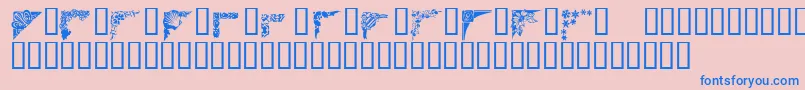 Corners1-fontti – siniset fontit vaaleanpunaisella taustalla